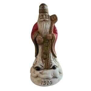 Bisque Santa Figurine 1910 Christmas Reproduction Decor Holiday New Years